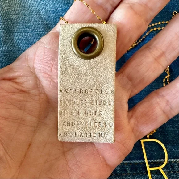 NWT Anthropologie initial R fashion necklace - Picture 6 of 8